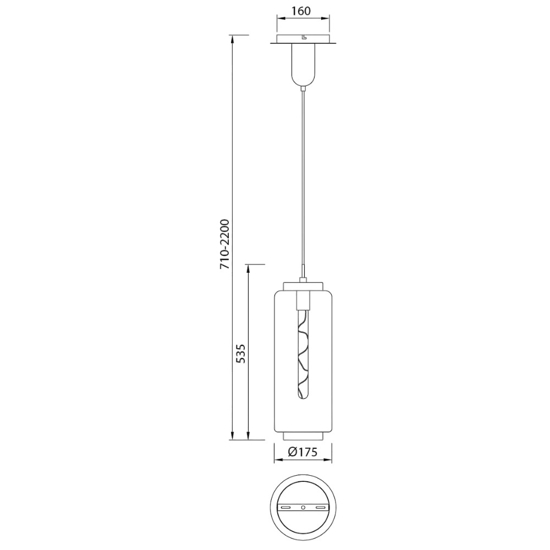 Lampada a sospensione design moderno cilindro vetro rame