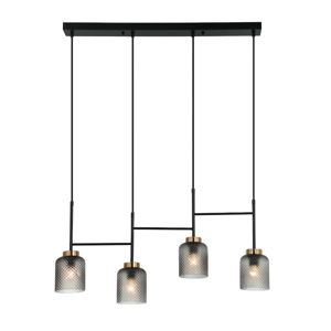 Lampadario nero vetri fume stile contemporaneo