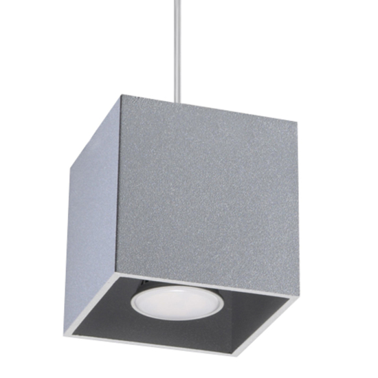 Lampada cubo a sospensione grigio per isola cucina moderna