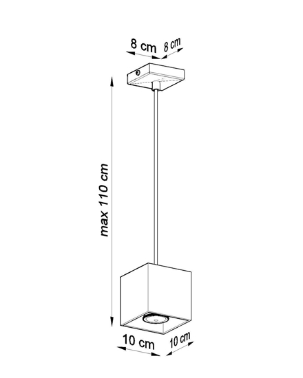 Lampada cubo a sospensione grigio per isola cucina moderna