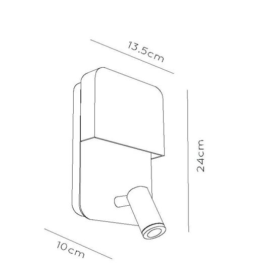 Applique per camera da letto moderna orientabile presa usb