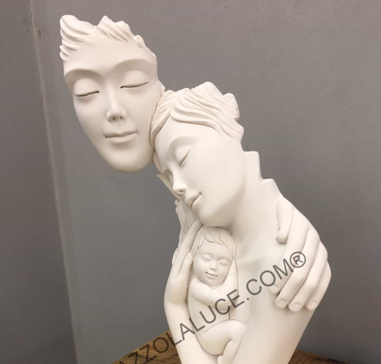 Scultura famiglia da tavolo base argento moderno bongelli preziosi