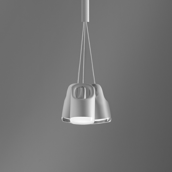 Lampadario vivida bag bianco sospesa a grappolo tre luci per soggiorno moderno led 12w 3000k