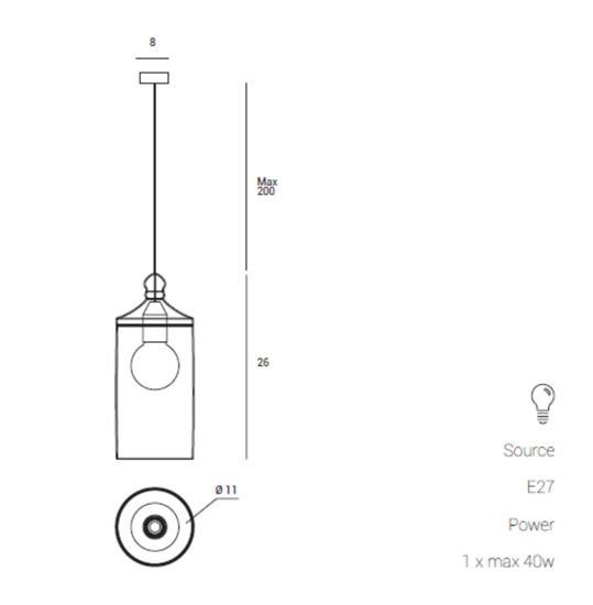 Miloox lampada ebe a sospensione oro per cucina moderna vetro trasparente