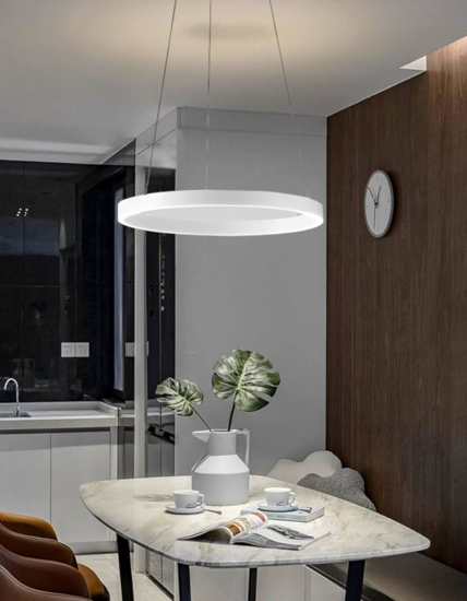 Gea luce criseide s-p bianco led 60w 3000k lampadario a sospensione