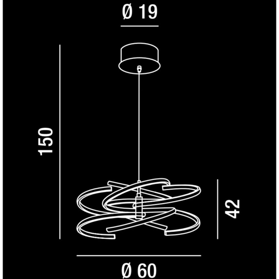 Lampadario bianco led 100w 3000k moderno nest perenz illuminazione