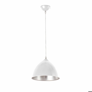 Lampada a sospensione per cucina cupola metallo bianco argento fp