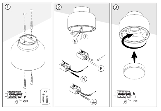 Lampada da parete moderna bottone titanio vivida