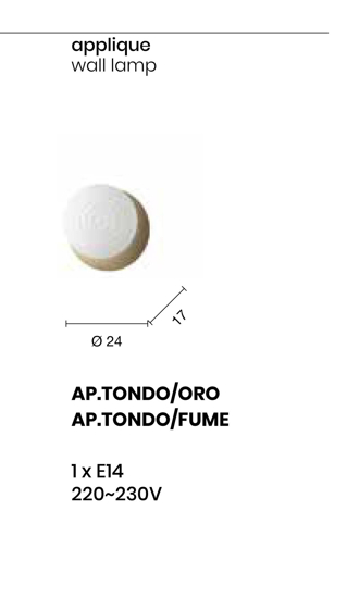 Tondo ondaluce lampade da parete soffitto nero sfera vetro fume