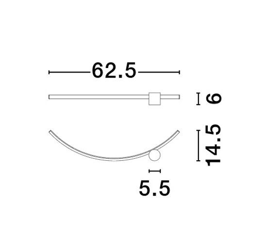 Applique led nero oro 14w 3000k per soggiorno moderno