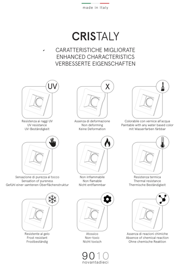 Applique da incasso parete a scomparsa di gesso cristaly led 16.5w 3000k