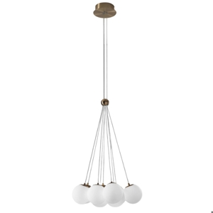 Lampadario 9 luci pendenti vetro bianco oro rosa led 50w 3000k vivida pearl