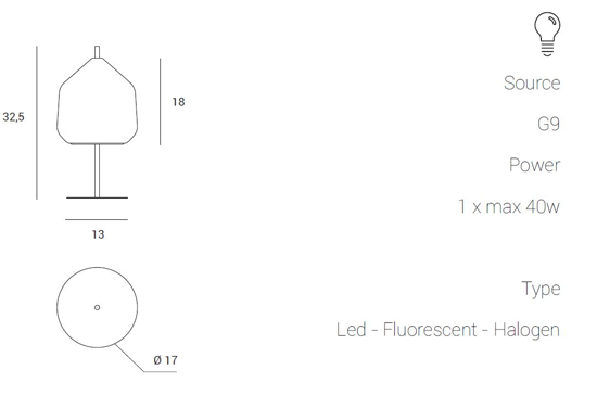 Sforzin xray lampada da comodino moderna design