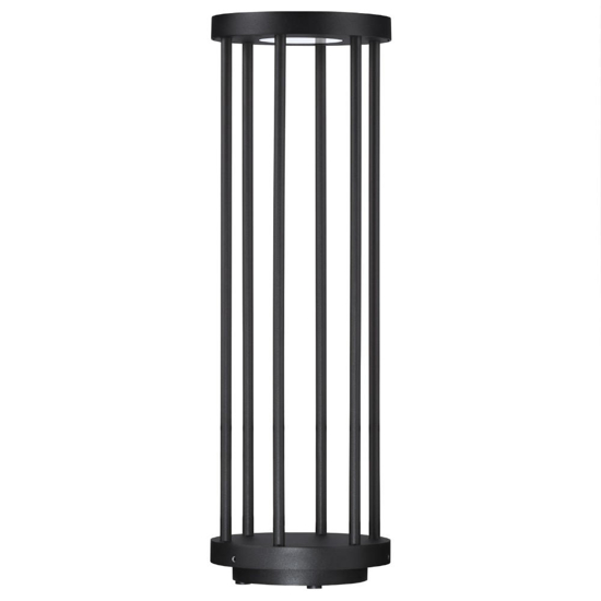 Lampione design moderno da giardino nero led 8w 3000k