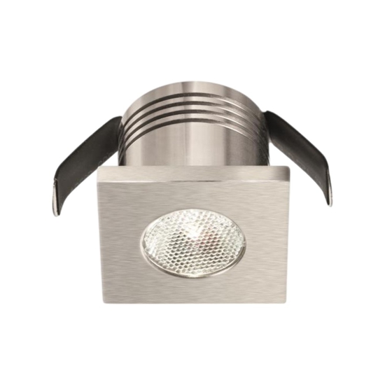 Faretto da incasso quadrato  3w 4000k metallo grigio gea luce