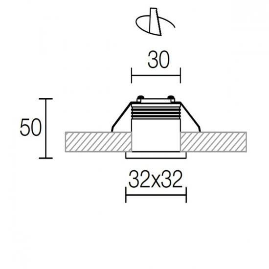 Faretto da incasso quadrato  3w 4000k metallo grigio gea luce