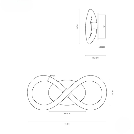 Lightline vivida applique led 12w 3000k moderno