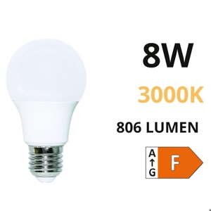 Life lampadina led e27 goccia bianca 8w 3000k 806lm ottica 310&deg;