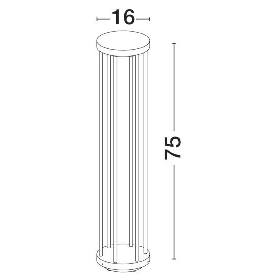 Lampione da giardino rotondo nero design moderno led 8w 3000k