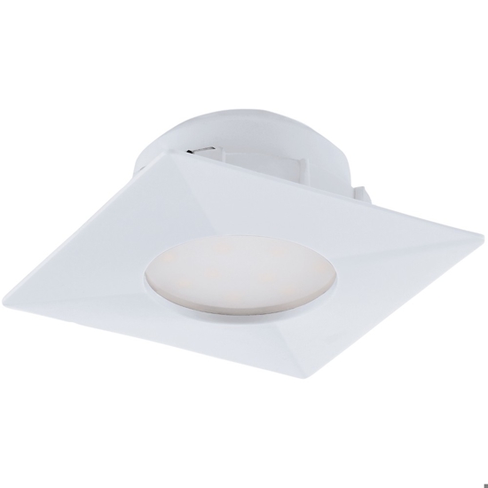 Faretto da incasso a soffitto  6w 3000k quadrato bianco