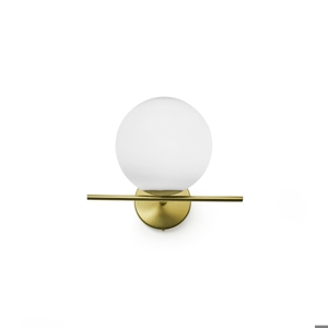 Jugen miloox applique da interno oro sfera vetro bianco