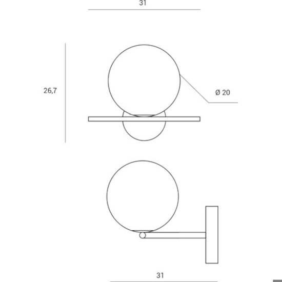 Jugen miloox applique da interno struttura oro