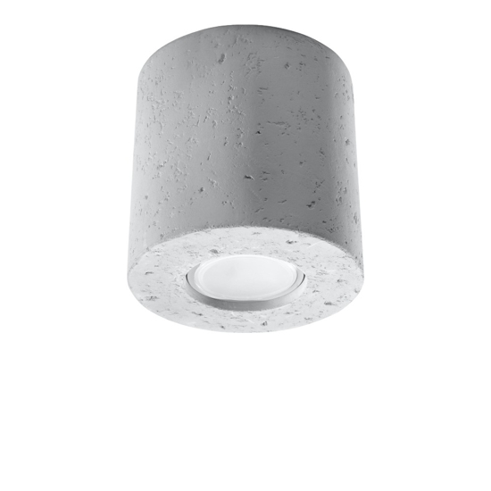 Faretto da soffitto led in cemento cilindro grigio