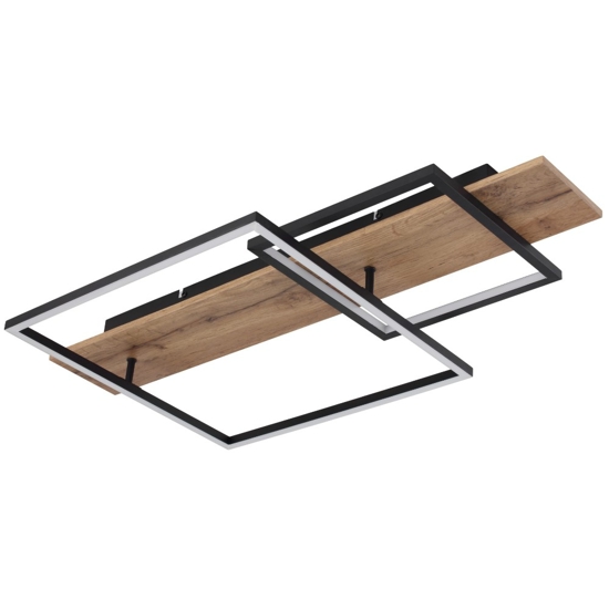 Plafoniera da soffitto di legno per soggiorno led 24w 3000k