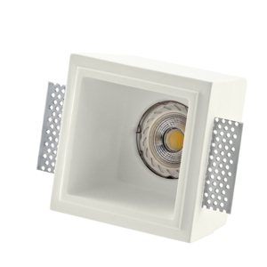 Porta faretto di gesso da incasso quadrato isyluce per controsoffitto