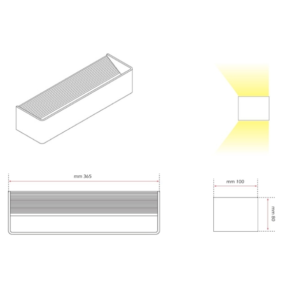 Isyluce applique led 12w 3000k moderno bianco