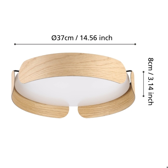 Plafoniera moderna effetto legno led 24w 3000k rotonda