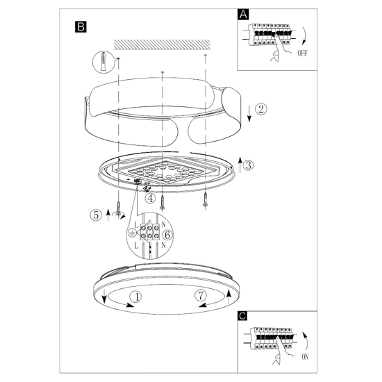 Plafoniera moderna effetto legno led 24w 3000k rotonda