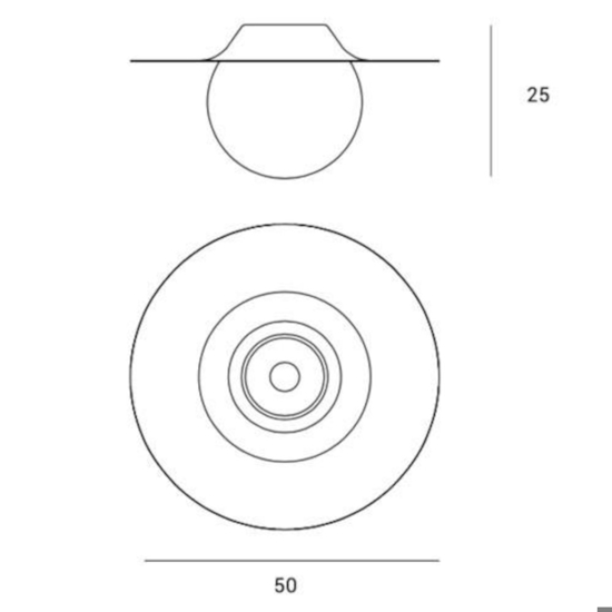 Plafoniera moderna miloox hat per salotto sfera vetro metallo ottone