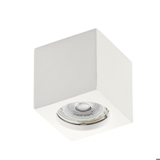 Faretto da soffitto cubo bianco gesso quadrato isyluce