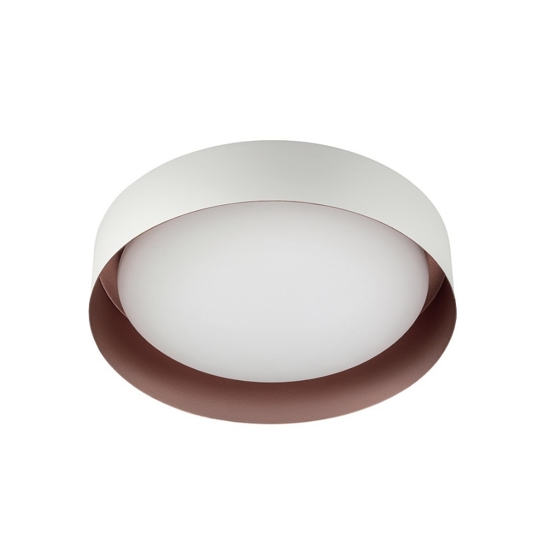 Plafoniera linea light crew da soffitto 26cm led 3000k bicolore bianco rame