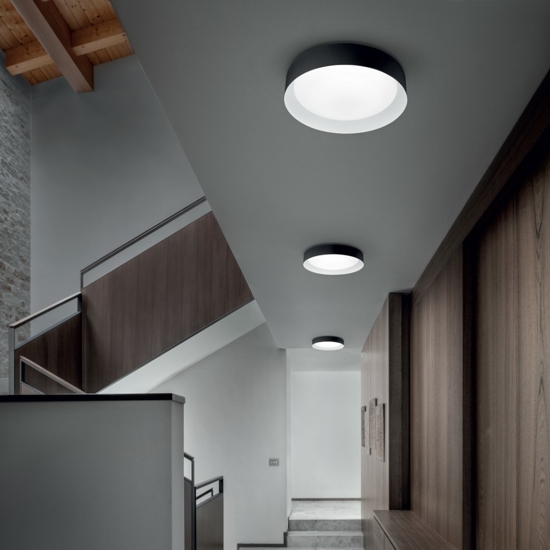 Plafoniera linea light crew da soffitto 26cm led 3000k bicolore bianco rame