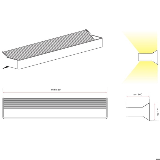 Isyluce applique led 18w 3000k moderna bianco luce biemissione