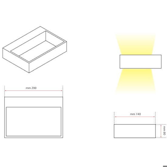 Isyluce applique a led 6w 3000k design moderno bianco da interno