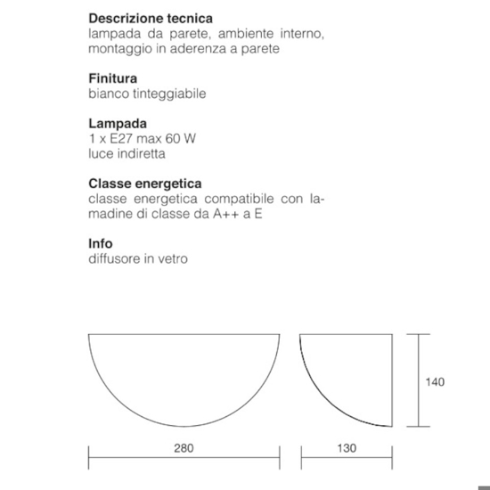 Isyluce applique in gesso bianco per interni