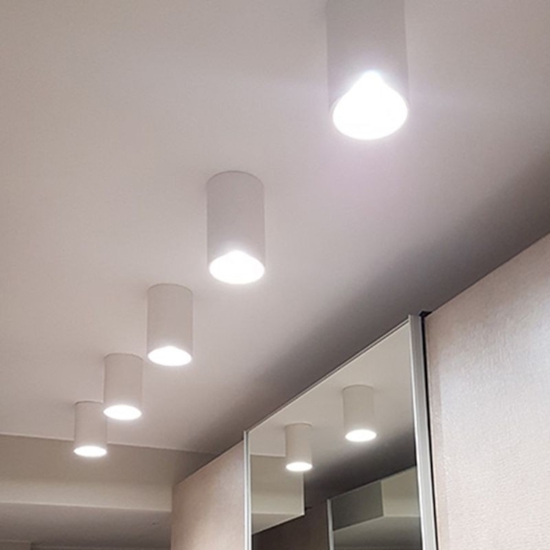 Isyluce plafone da soffitto cilindro gesso bianco