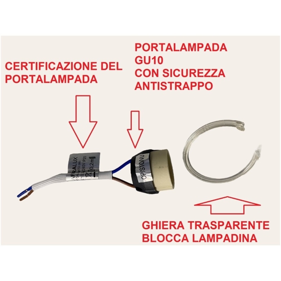 Isyluce portafaretti 2 luci gesso da incasso per controsoffitti