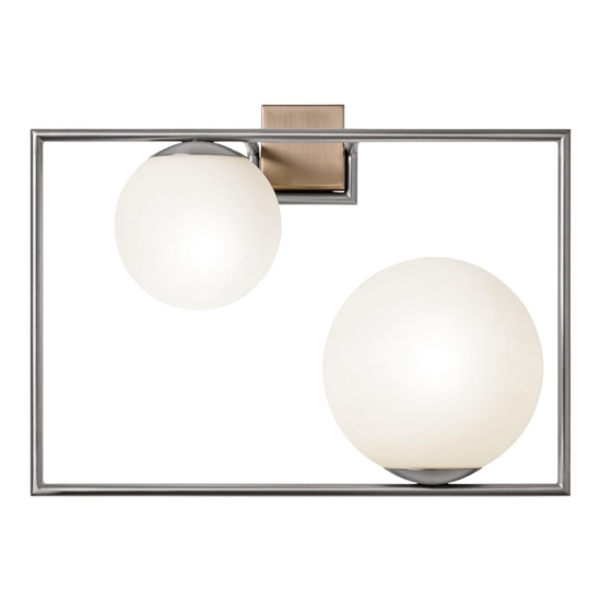 Applique lampada da parete miloox buble due sfere vetro bianco