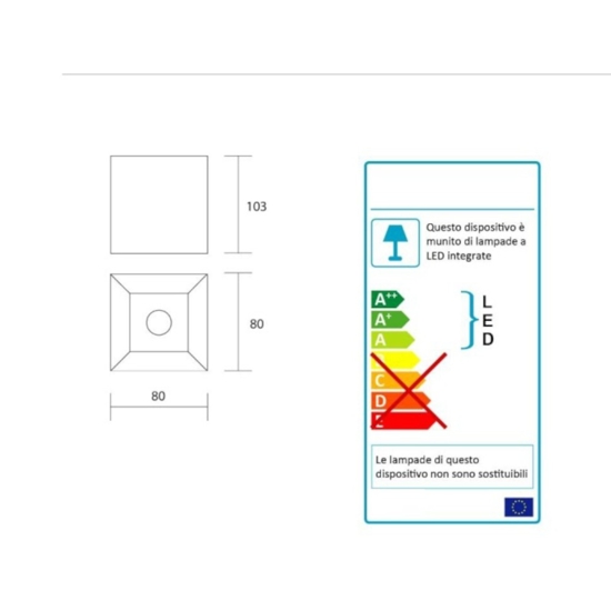 Isyluce faretto cubo led 12w 4000k luce da soffitto bianco