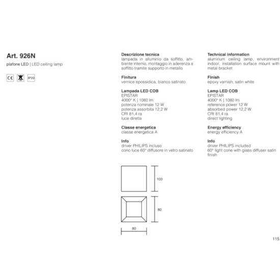 Isyluce faretto led 4000k 12w cubo soffitto bianco quadrato