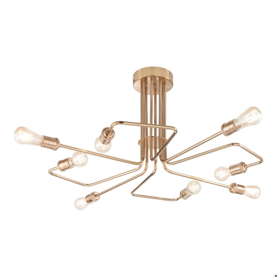 Ideal lux plafoniera moderna triumph pl8 ottone otto luci per salotto