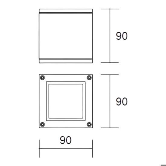 Faretto per esterni led da soffitto cubo bianco