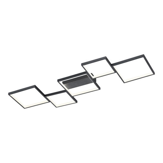 Plafoniera led 34w 3000k moderna nera dimmerabile per soggiorno