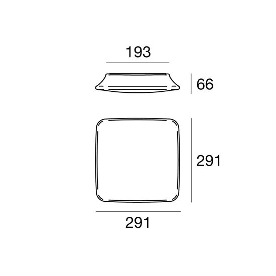 Plafoniera da bagno linea light mywhite 10w 3000k bianca design quadrata ip65