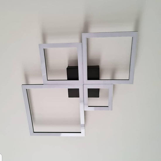 Plafoniera led 71w 3000k 4000k nera toplight four squares