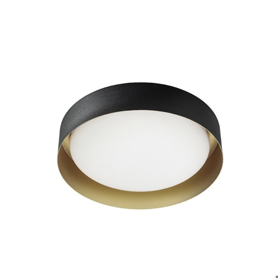 Plafoniera a led 3000k rotonda moderna nero oro per corridoio crew linea light